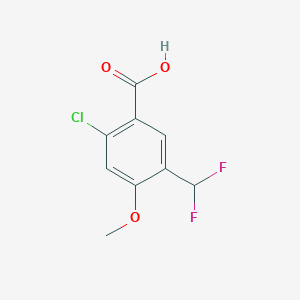 molecular formula C9H7ClF2O3 B2791264 2-Chloro-5-(difluoromethyl)-4-methoxybenzoic acid CAS No. 2248413-59-2