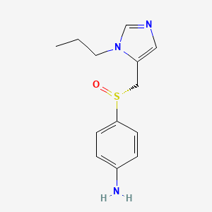 molecular formula C13H17N3OS B2791265 4-[(R)-(1-propyl-1H-imidazol-5-yl)methanesulfinyl]aniline CAS No. 854764-37-7