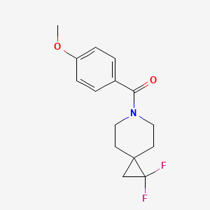 molecular formula C15H17F2NO2 B2791272 (1,1-Difluoro-6-azaspiro[2.5]octan-6-yl)(4-methoxyphenyl)methanone CAS No. 2097890-98-5