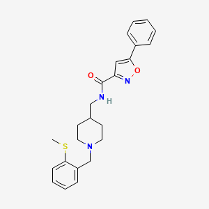 N-((1-(2-(methylthio)benzyl)piperidin-4-yl)methyl)-5-phenylisoxazole-3-carboxamide
