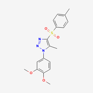 molecular formula C18H19N3O4S B2791282 1-(3,4-dimethoxyphenyl)-5-methyl-4-[(4-methylphenyl)sulfonyl]-1H-1,2,3-triazole CAS No. 899982-18-4
