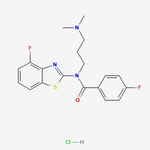 N-(3-(dimethylamino)propyl)-4-fluoro-N-(4-fluorobenzo[d]thiazol-2-yl)benzamide hydrochloride