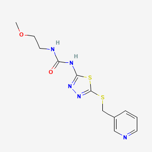 molecular formula C12H15N5O2S2 B2791301 1-(2-Methoxyethyl)-3-(5-((pyridin-3-ylmethyl)thio)-1,3,4-thiadiazol-2-yl)urea CAS No. 1171188-78-5