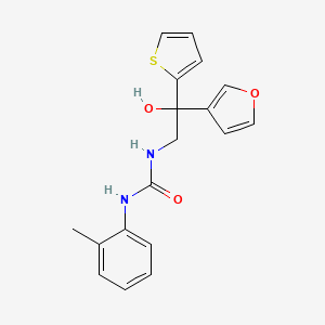 molecular formula C18H18N2O3S B2791307 1-(2-(Furan-3-yl)-2-hydroxy-2-(thiophen-2-yl)ethyl)-3-(o-tolyl)urea CAS No. 2034634-82-5