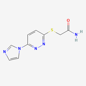 molecular formula C9H9N5OS B2791308 2-((6-(1H-imidazol-1-yl)pyridazin-3-yl)thio)acetamide CAS No. 1334373-84-0