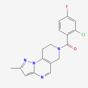 B2791313 (2-chloro-4-fluorophenyl)(2-methyl-8,9-dihydropyrazolo[1,5-a]pyrido[3,4-e]pyrimidin-7(6H)-yl)methanone CAS No. 1797875-29-6