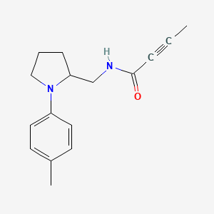 molecular formula C16H20N2O B2791319 N-[[1-(4-Methylphenyl)pyrrolidin-2-yl]methyl]but-2-ynamide CAS No. 2411201-57-3