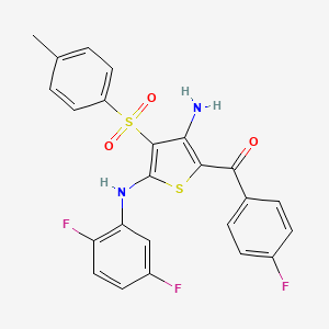 (3-Amino-5-((2,5-difluorophenyl)amino)-4-tosylthiophen-2-yl)(4-fluorophenyl)methanone