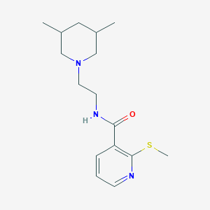 molecular formula C16H25N3OS B2791328 N-[2-(3,5-dimethylpiperidin-1-yl)ethyl]-2-(methylsulfanyl)pyridine-3-carboxamide CAS No. 1210218-41-9