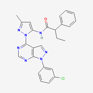 N-{1-[1-(3-chlorophenyl)-1H-pyrazolo[3,4-d]pyrimidin-4-yl]-3-methyl-1H-pyrazol-5-yl}-2-phenylbutanamide