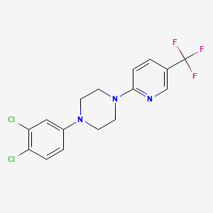 molecular formula C16H14Cl2F3N3 B2791335 1-(3,4-Dichlorophenyl)-4-[5-(trifluoromethyl)pyridin-2-yl]piperazine CAS No. 400089-02-3