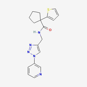 N-((1-(pyridin-3-yl)-1H-1,2,3-triazol-4-yl)methyl)-1-(thiophen-2-yl)cyclopentanecarboxamide