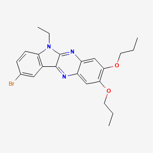 molecular formula C22H24BrN3O2 B2791346 9-bromo-6-ethyl-2,3-dipropoxy-6H-indolo[2,3-b]quinoxaline CAS No. 374611-52-6