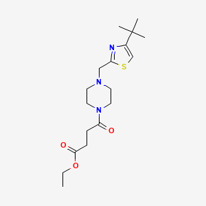 Ethyl 4-(4-((4-(tert-butyl)thiazol-2-yl)methyl)piperazin-1-yl)-4-oxobutanoate