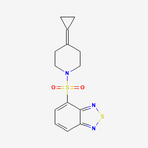 molecular formula C14H15N3O2S2 B2791352 4-((4-Cyclopropylidenepiperidin-1-yl)sulfonyl)benzo[c][1,2,5]thiadiazole CAS No. 2097935-43-6