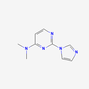 molecular formula C9H11N5 B2791353 2-Imidazol-1-yl-N,N-dimethylpyrimidin-4-amine CAS No. 2320148-97-6