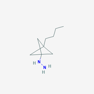 molecular formula C9H18N2 B2791354 (3-Butyl-1-bicyclo[1.1.1]pentanyl)hydrazine CAS No. 2287345-24-6