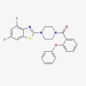 molecular formula C24H19F2N3O2S B2791361 (4-(4,6-Difluorobenzo[d]thiazol-2-yl)piperazin-1-yl)(2-phenoxyphenyl)methanone CAS No. 922827-06-3