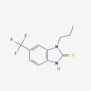 molecular formula C11H11F3N2S B2791367 1-propyl-6-(trifluoromethyl)-1H-1,3-benzodiazole-2-thiol CAS No. 746608-47-9