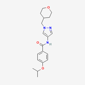 4-isopropoxy-N-(1-((tetrahydro-2H-pyran-4-yl)methyl)-1H-pyrazol-4-yl)benzamide