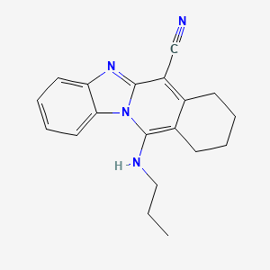 molecular formula C19H20N4 B2791373 11-(Propylamino)-7,8,9,10-tetrahydrobenzimidazo[1,2-b]isoquinoline-6-carbonitrile CAS No. 848988-97-6