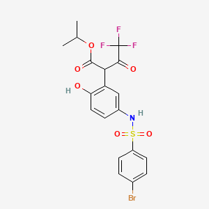 Propan-2-yl 2-[5-[(4-bromophenyl)sulfonylamino]-2-hydroxyphenyl]-4,4,4-trifluoro-3-oxobutanoate