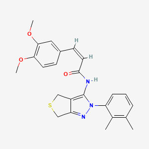 molecular formula C24H25N3O3S B2791378 (Z)-3-(3,4-dimethoxyphenyl)-N-(2-(2,3-dimethylphenyl)-4,6-dihydro-2H-thieno[3,4-c]pyrazol-3-yl)acrylamide CAS No. 450344-54-4