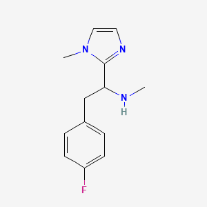 molecular formula C13H16FN3 B2791385 2-(4-Fluorophenyl)-N-methyl-1-(1-methyl-1H-imidazol-2-yl)ethanamine CAS No. 1409660-51-0