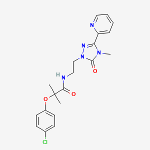 2-(4-chlorophenoxy)-2-methyl-N-(2-(4-methyl-5-oxo-3-(pyridin-2-yl)-4,5-dihydro-1H-1,2,4-triazol-1-yl)ethyl)propanamide