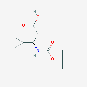 molecular formula C11H19NO4 B2791389 (S)-3-Tert-butoxycarbonylamino-3-cyclopropyl-propionic acid CAS No. 1260604-09-8