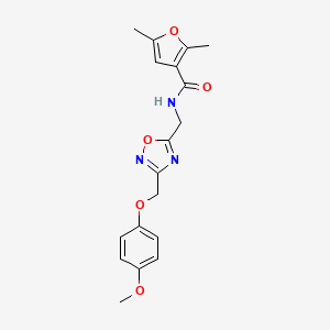 N-((3-((4-methoxyphenoxy)methyl)-1,2,4-oxadiazol-5-yl)methyl)-2,5-dimethylfuran-3-carboxamide