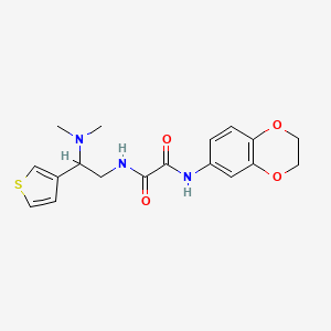 molecular formula C18H21N3O4S B2791404 N1-(2,3-dihydrobenzo[b][1,4]dioxin-6-yl)-N2-(2-(dimethylamino)-2-(thiophen-3-yl)ethyl)oxalamide CAS No. 946199-88-8