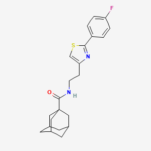 molecular formula C22H25FN2OS B2791406 N-{2-[2-(4-fluorophenyl)-1,3-thiazol-4-yl]ethyl}adamantane-1-carboxamide CAS No. 933230-51-4