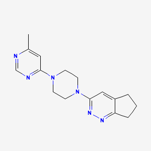 molecular formula C16H20N6 B2791416 3-(4-(6-methylpyrimidin-4-yl)piperazin-1-yl)-6,7-dihydro-5H-cyclopenta[c]pyridazine CAS No. 2034470-74-9