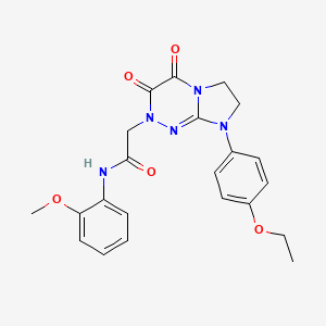 molecular formula C22H23N5O5 B2791422 2-(8-(4-ethoxyphenyl)-3,4-dioxo-3,4,7,8-tetrahydroimidazo[2,1-c][1,2,4]triazin-2(6H)-yl)-N-(2-methoxyphenyl)acetamide CAS No. 941959-89-3