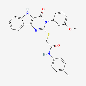 molecular formula C26H22N4O3S B2791427 2-((3-(3-methoxyphenyl)-4-oxo-4,5-dihydro-3H-pyrimido[5,4-b]indol-2-yl)thio)-N-(p-tolyl)acetamide CAS No. 536706-44-2