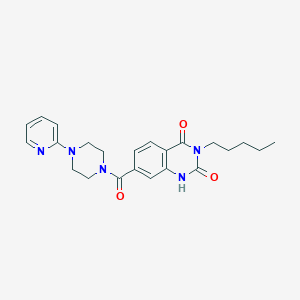 molecular formula C23H27N5O3 B2791437 3-pentyl-7-(4-(pyridin-2-yl)piperazine-1-carbonyl)quinazoline-2,4(1H,3H)-dione CAS No. 2034604-26-5