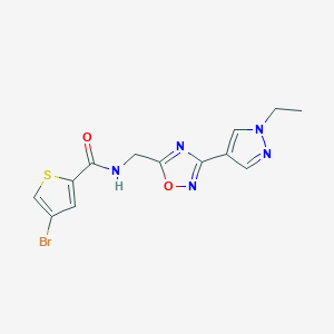molecular formula C13H12BrN5O2S B2791441 4-bromo-N-((3-(1-ethyl-1H-pyrazol-4-yl)-1,2,4-oxadiazol-5-yl)methyl)thiophene-2-carboxamide CAS No. 2034463-49-3