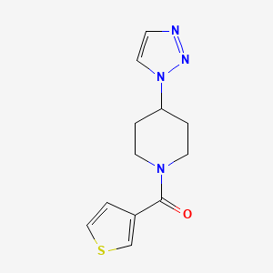 molecular formula C12H14N4OS B2791442 (4-(1H-1,2,3-triazol-1-yl)piperidin-1-yl)(thiophen-3-yl)methanone CAS No. 1795304-55-0