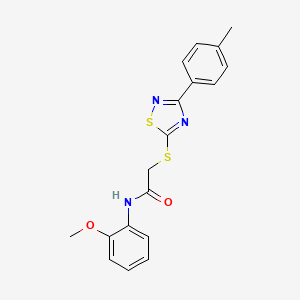 molecular formula C18H17N3O2S2 B2791445 N-(2-methoxyphenyl)-2-((3-(p-tolyl)-1,2,4-thiadiazol-5-yl)thio)acetamide CAS No. 864917-23-7