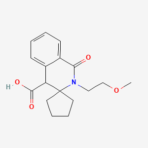 molecular formula C17H21NO4 B2791451 2'-(2-methoxyethyl)-1'-oxo-1',4'-dihydro-2'H-spiro[cyclopentane-1,3'-isoquinoline]-4'-carboxylic acid CAS No. 1217531-62-8