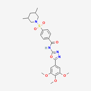 molecular formula C25H30N4O7S B2791452 4-((3,5-dimethylpiperidin-1-yl)sulfonyl)-N-(5-(3,4,5-trimethoxyphenyl)-1,3,4-oxadiazol-2-yl)benzamide CAS No. 533871-41-9