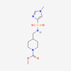molecular formula C12H20N4O4S B2791459 methyl 4-((1-methyl-1H-imidazole-4-sulfonamido)methyl)piperidine-1-carboxylate CAS No. 1428349-58-9