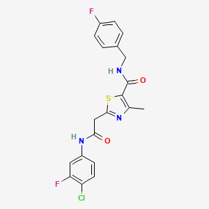 molecular formula C20H16ClF2N3O2S B2791460 2-[2-(4-chloro-3-fluoroanilino)-2-oxoethyl]-N~5~-(4-fluorobenzyl)-4-methyl-1,3-thiazole-5-carboxamide CAS No. 1251682-95-7