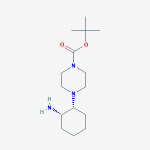 molecular formula C15H29N3O2 B2791461 1-Boc-4-[cis-2-aminocyclohexyl]piperazine CAS No. 2173637-16-4; 2177263-19-1