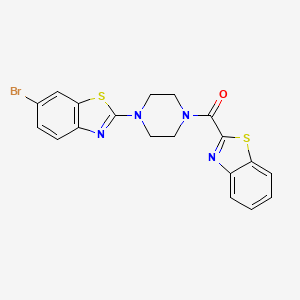 molecular formula C19H15BrN4OS2 B2791464 Benzo[d]thiazol-2-yl(4-(6-bromobenzo[d]thiazol-2-yl)piperazin-1-yl)methanone CAS No. 897473-57-3