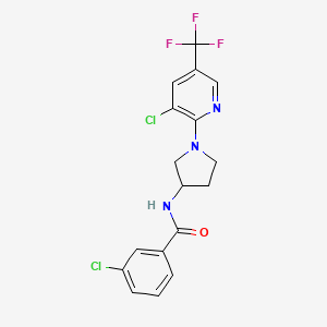 3-Chloro-N-[1-[3-chloro-5-(trifluoromethyl)pyridin-2-yl]pyrrolidin-3-yl]benzamide