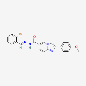 molecular formula C22H17BrN4O2 B2791471 N'-[(1E)-(2-bromophenyl)methylidene]-2-(4-methoxyphenyl)imidazo[1,2-a]pyridine-6-carbohydrazide CAS No. 866137-86-2