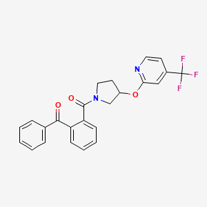molecular formula C24H19F3N2O3 B2791473 (2-Benzoylphenyl)(3-((4-(trifluoromethyl)pyridin-2-yl)oxy)pyrrolidin-1-yl)methanone CAS No. 2034318-51-7