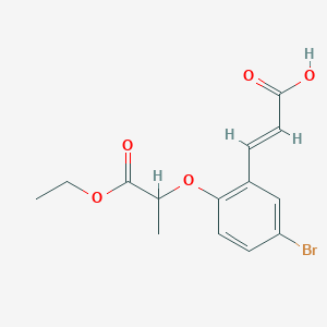 molecular formula C14H15BrO5 B2791476 (2E)-3-{5-bromo-2-[(ethoxycarbonyl)ethoxy]phenyl}prop-2-enoic acid CAS No. 937599-40-1